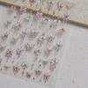 Shiny Jelly Butterfly Charming Golden Gradient Bowknot 5D Self Adhesive Nail Art Sticker Flower Petal Rhinestone Manicure Decals