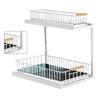 Under Sink Cabinet Shelf Multifunctional Slide Out Double Layer Spice Drawer Storage Sink Shelf for Bathroom Kitchen