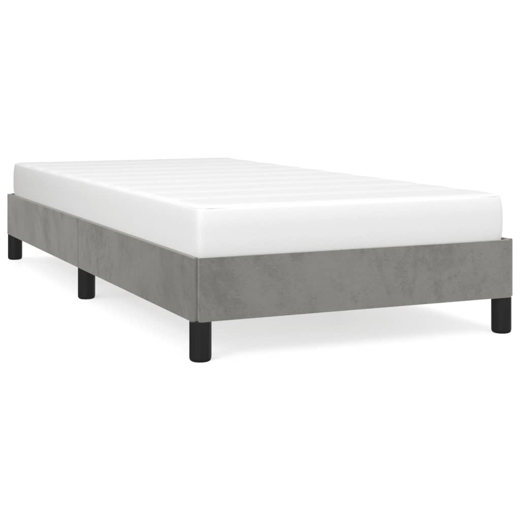 Bed Frame without Mattress Light Grey 90 x 200 cm Velvet