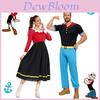 Cosplay do Marinheiro Popeye Fantasia Cos para Mulheres com Tecido de Poliéster para Role Play de Anime
