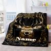 Golden Deer Personalized Name Blanket Multi-purpose Customizable Blanket Comfortable Versatile for Livingroom Chair Nap Couch Four Seasons Multipurpos