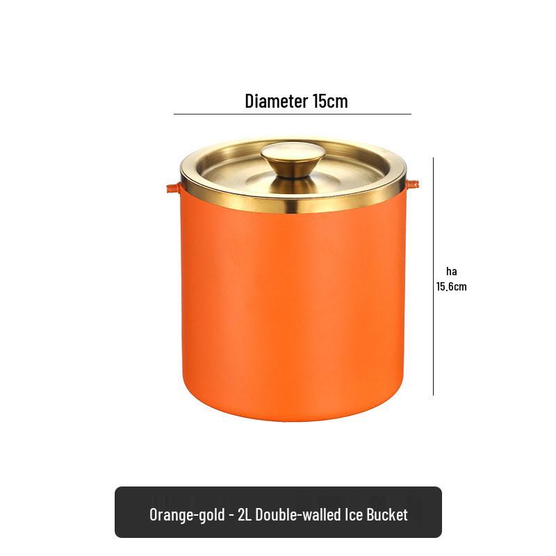 Double Layer Stainless Steel Ice Bucket for Wine & Beer