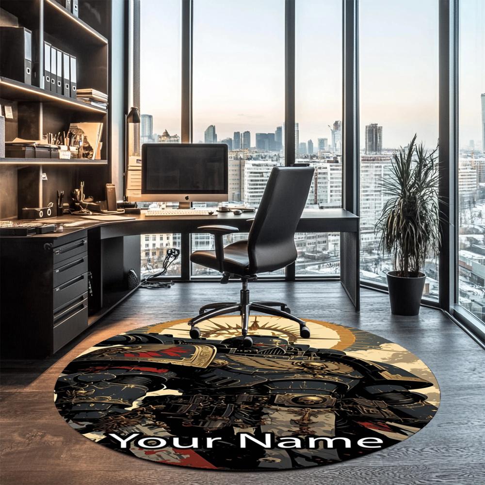 Custom Name Warhammer 40K Printed Round Rug Carpet Chair Rug Area Rug Entryway Doormats,for Office Chair Living Room Bedroom Kitchen Room.