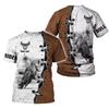 3D nordafrikansk oksetrykk-t-skjorte herre Overdimensjonert glatt spansk tyrefekting Løs t-skjorte Street Wear-t-skjorte sommer