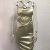 Summer New Fashion Slim Fit Sexy Straps Dress Women Backless Bandage Solid Satin Party Club Dresses Women Elegant Pleated Casual Lady Dress 26453