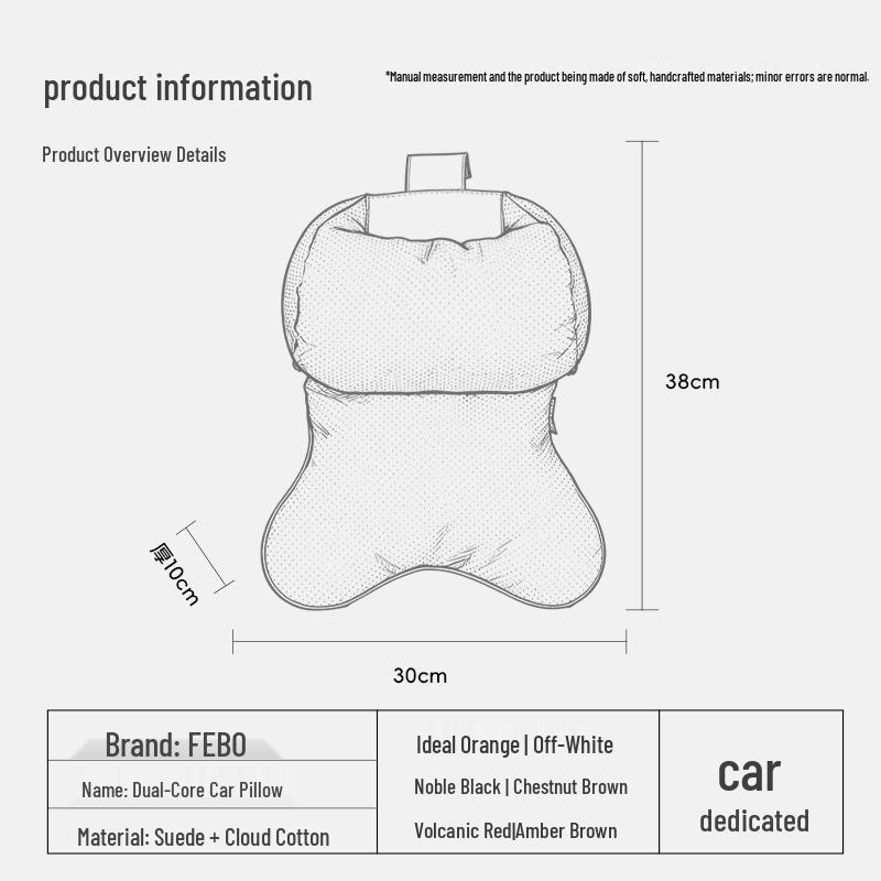 BYD Car Neck and Lumbar Support Pillow - Fits Qinplus, Songpro, Seagull, Seal, Han