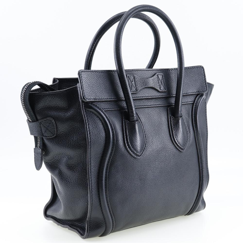 Celine Gepäck Handtasche 167793 Micro Shopper schwarz Kalbsleder Damen Gebraucht