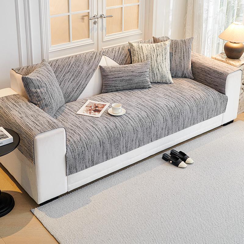 Sofa Cushion Four Seasons Universal Chenille Abstract Cushion Simple Modern Entry Lux Style Leather Sofa Cover Cover Cloth