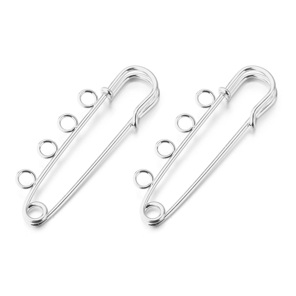 5-10pcs/lot Gold Safety Pins Brooches Blank Base Brooch Pin with Holes Fasteners Pin For DIY Jewelry Making Supplies Accessories