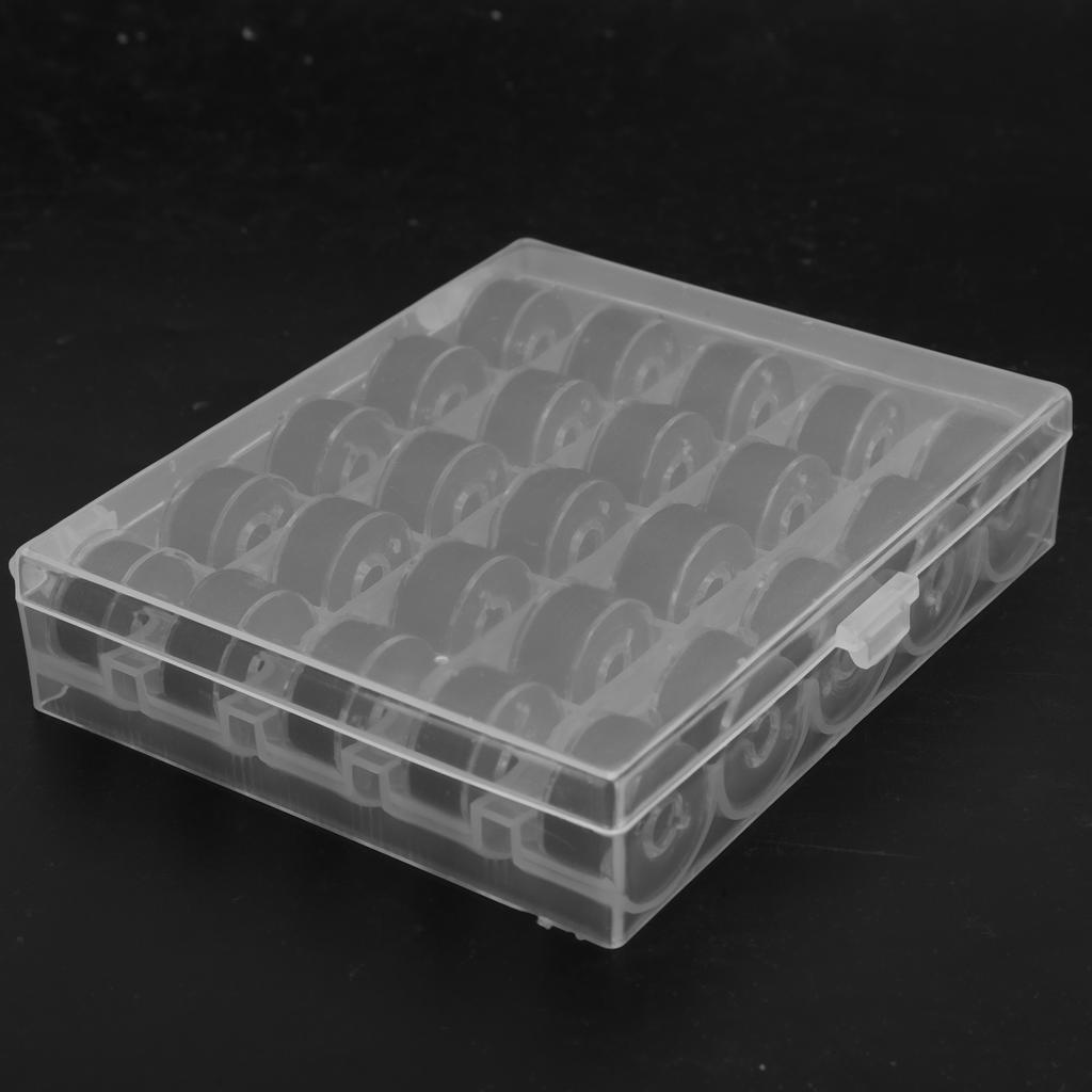 25pcs Bobbin with Thread Winding Wire Transparent Bobbins for Embroidery and Sewing Machines