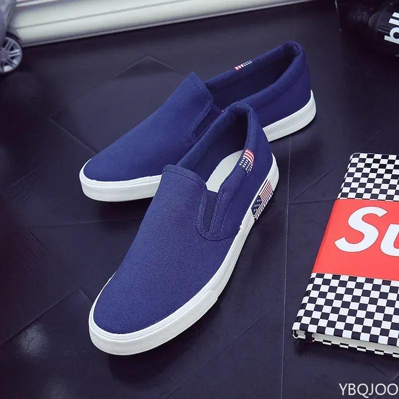 Herren Freizeitschuhe Canvas Luxus Herren Loafer Atmungsaktive Slip-on Flats Vulkanisierte Herrenschuhe Weiße Fahrschuhe Plus Größe 47