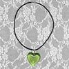 Punk Black Rope Chain Glass Heart Pendant Choker Necklace Birthday Ornament