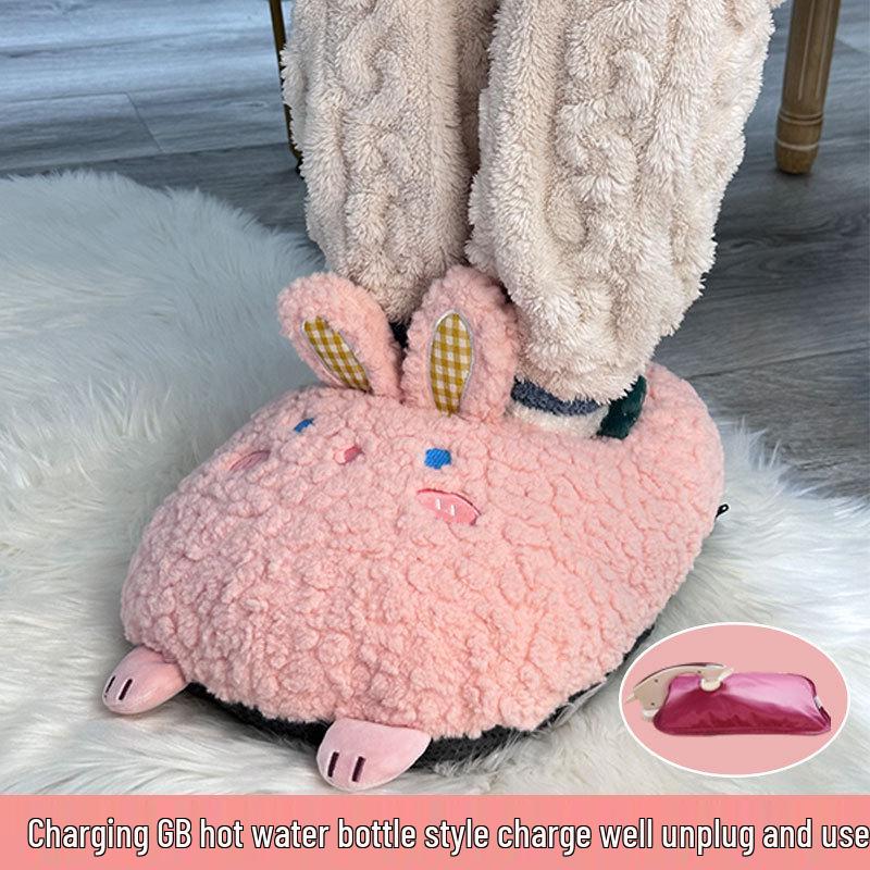 Vinteruppvärmd fotvärmardyna för flickor - Uppladdningsbar varmvattenflaska täcke