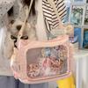 Trendy Transparent Crossbody Bag Large Capacity Textured Shoulder Bag Versatile Ita Bag For School And Daily Use