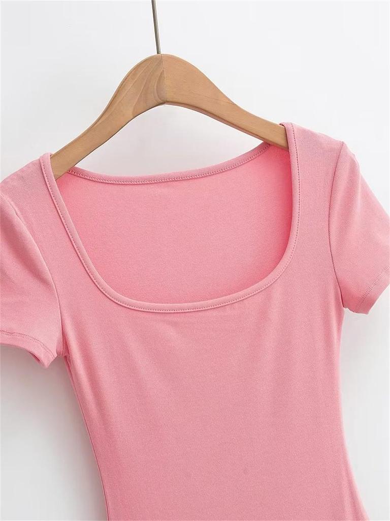 YPFF Trendy Women's Sexy Square Neck High Waist Bodycon Dress