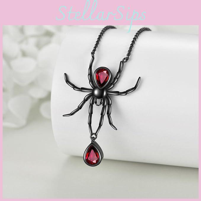 Unique Black Spider Necklace With Alluring Gothic Design Perfect For Halloween Gifts