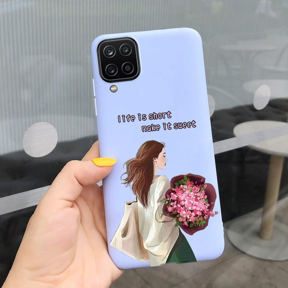 Für Samsung Galaxy A12 Hülle M12 F12 Cue Süßigkeiten Bemalte Abdeckung Weiche Silikon Handyhülle Für Samsung A12 M 12 GalaxyA12 Coque Bumper