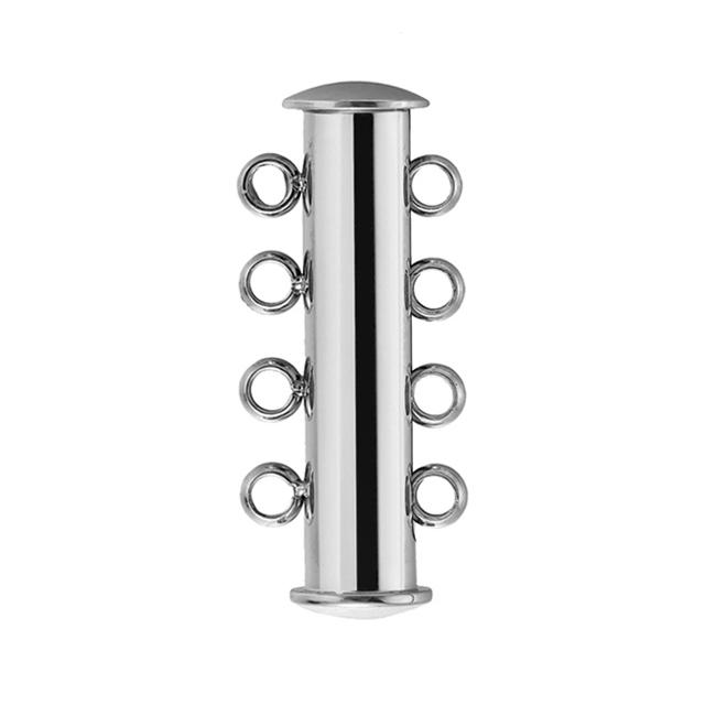 3pcs Stainless Steel Magnetic Slide Tube Clasps for DIY Layer Necklace Bracelet 3 Loops Connectors Jewelry Findings Supplies