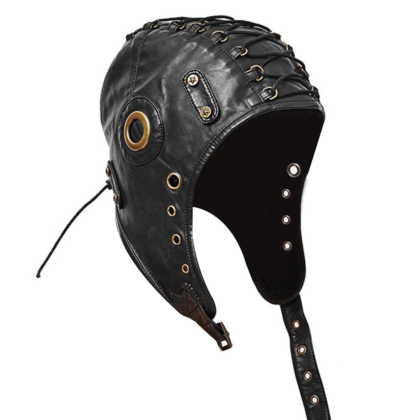 

SteamPunk Trapper Hat Steampunk Hat With Goggles Party Hat Steampunk Earflap Hat Hood Hat Bomber Hat Punk Hat чорний
