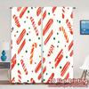 2pcs,Curtains Candy Cane Berries Stripes (3) Popular Light Filtering Curtains Prints Light Filtering Curtains Decorations Inside