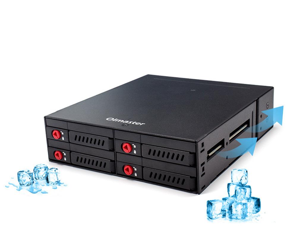 6-слотовый 4-слотовый 2,5-дюймовый SATA SSD HDD Hot Swap Мобильный стеллаж/Корпус Корпус для жесткого диска Стеллаж Хранение данных Для 5,25-дюймового привода 4 отсека