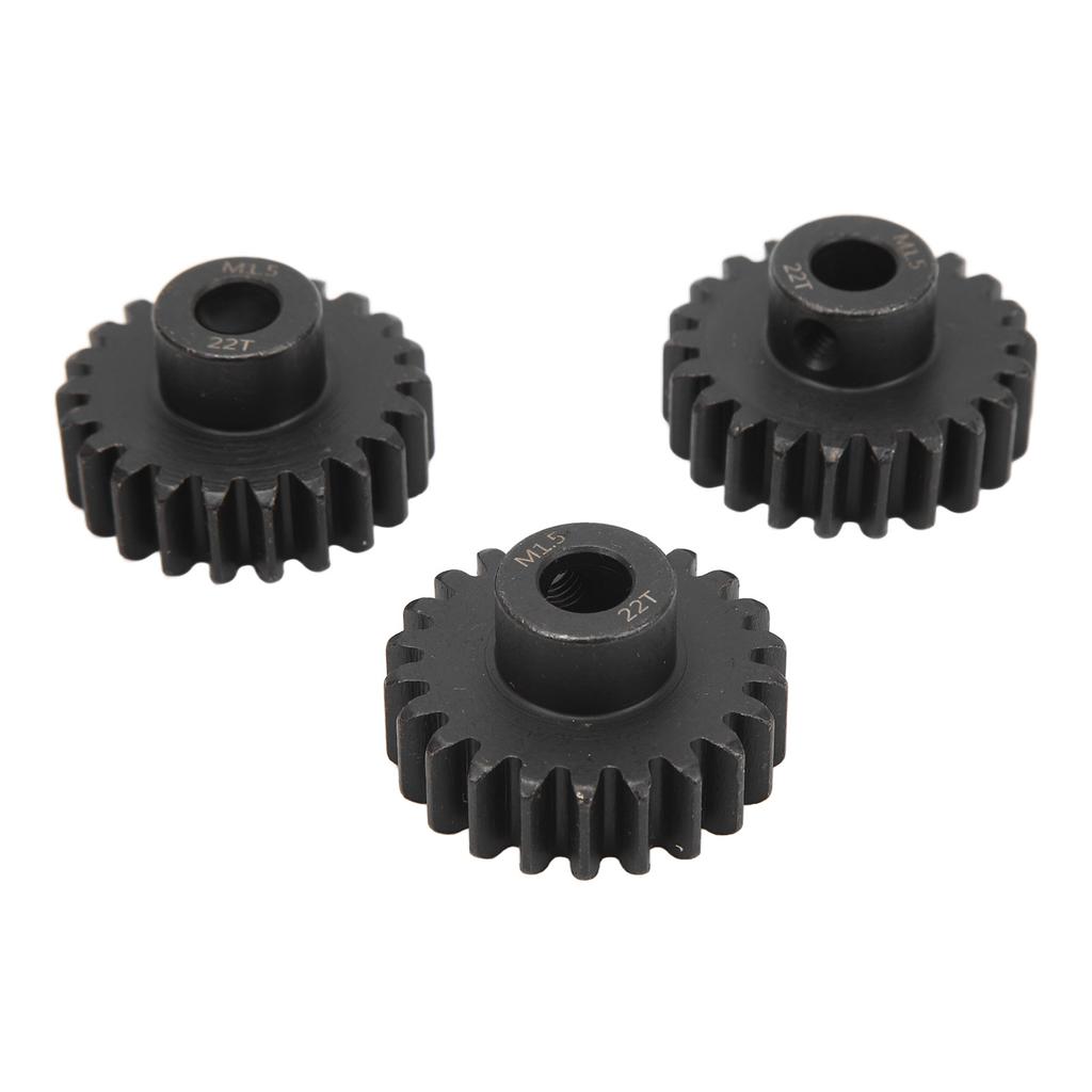 3pcs Steel M1.5 Pinion Gear Set 8mm Motor Pinion Gear with M5 Set Screw for 15 18 110 RC Car 22T
