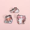 Playful Orange Cats Brooch Alloy Metal Animal Jewelry Accessory Clothing Accessories For Casual Outfits And Gift Giving