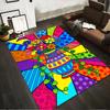 Colorful Abstract Carpet with Flower Vase and Geometric Patterns Suitable for Use As an Anti-slip for Living Room Bedroom Sofas