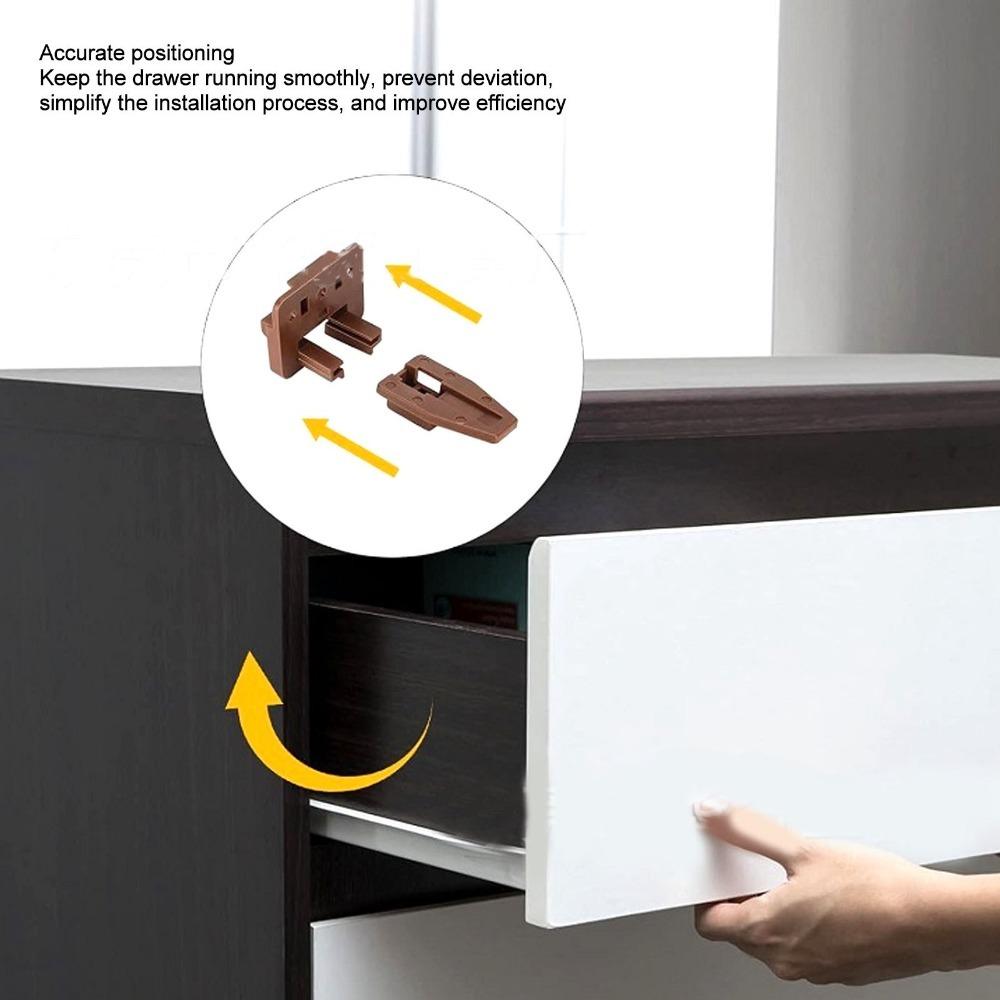 10 Set With Screws Drawer Track Guide Plastic Drawer Replacement Parts Drawer Slide Glides Drawer