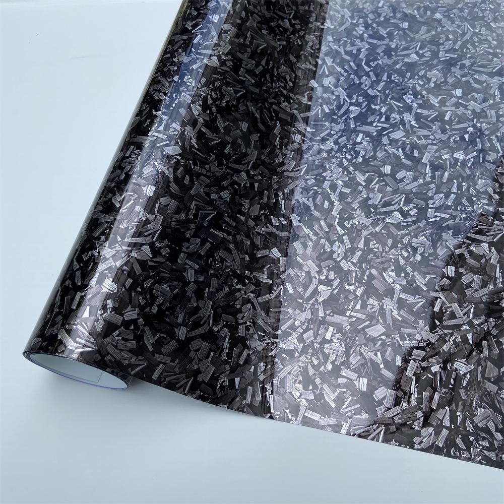 Gloss Black Flower Carbon Fiber Car Wrap Sticker for Interior & Exterior