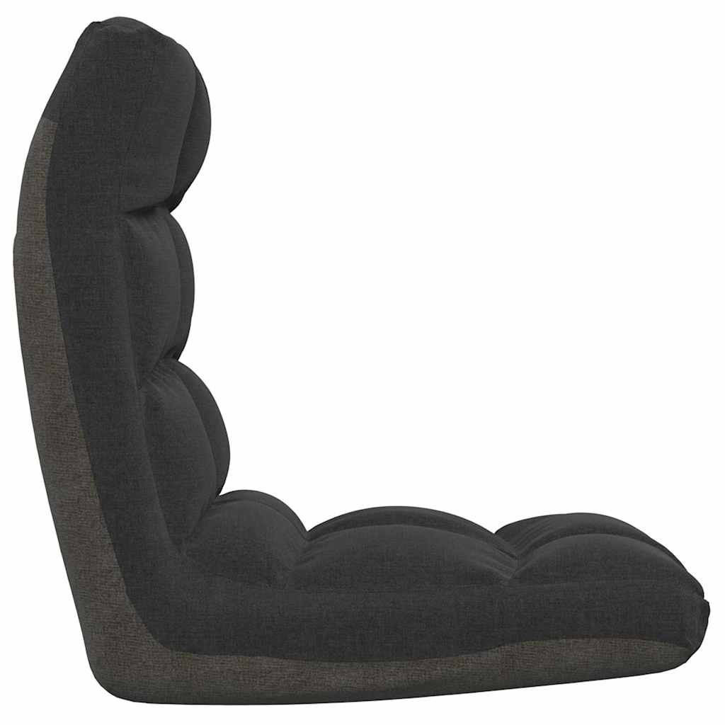 Floor Chair Foldable Black Fabric