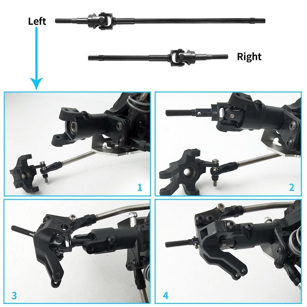 AXSPEED Front & Rear CVD Drive Shaft Axle Universal Joint Straight Shaft for Axial Wraith 90048 RR10 1/10 RC Crawler Car Parts