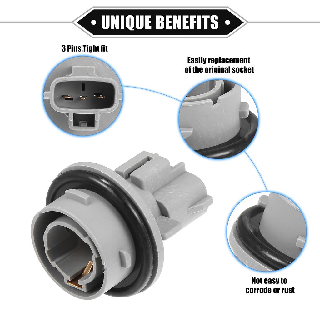 VekAuto Light Socket Light Socket Lamp Socket Car Outlet Socket Bulb Holder Front Turn