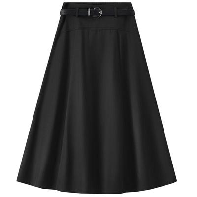 Shandubila Women's High-Waisted A-Line Midi Skirt
