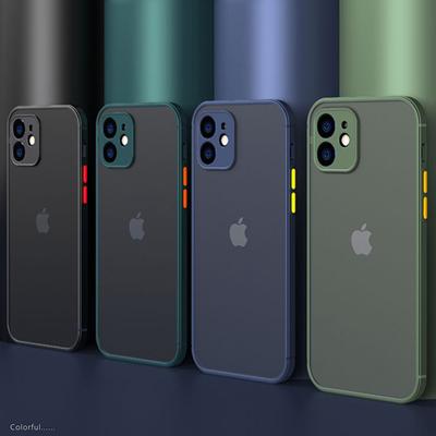 Shockproof Armor Matte Case For iPhone 14 13 12 11 Pro Max XR X S 6 7 8 Plus SE Mini Luxury Silicon Bumper Clear Hard PC Cover