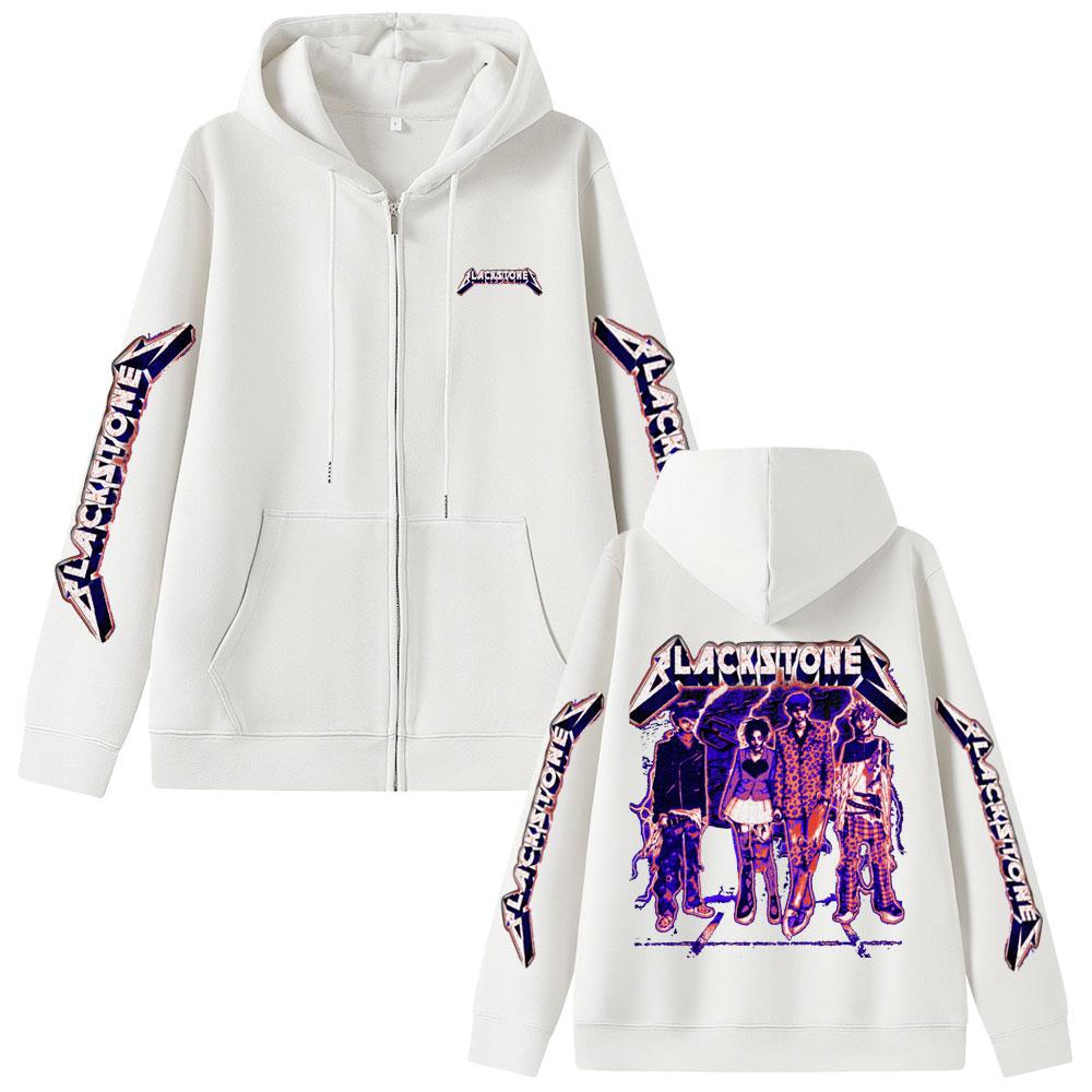 Japanese Anime Oosaki Nana Zipper Hoodie Grunge Rock Black Stones Zip Up Jacket Men Women Manga Gothic Trend Zip Up Sweatshirt