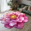 3D Flower Bathroom Rug Anti-Slip Absorbent Floor Mat Realistic Flower Area Rug for Entrance