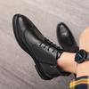 Men Black Ankle Boots Motorcycle Casual Brown Brogues Waterproof Men’s Street Style Boots Wingtip Dress Formal Leather Boots