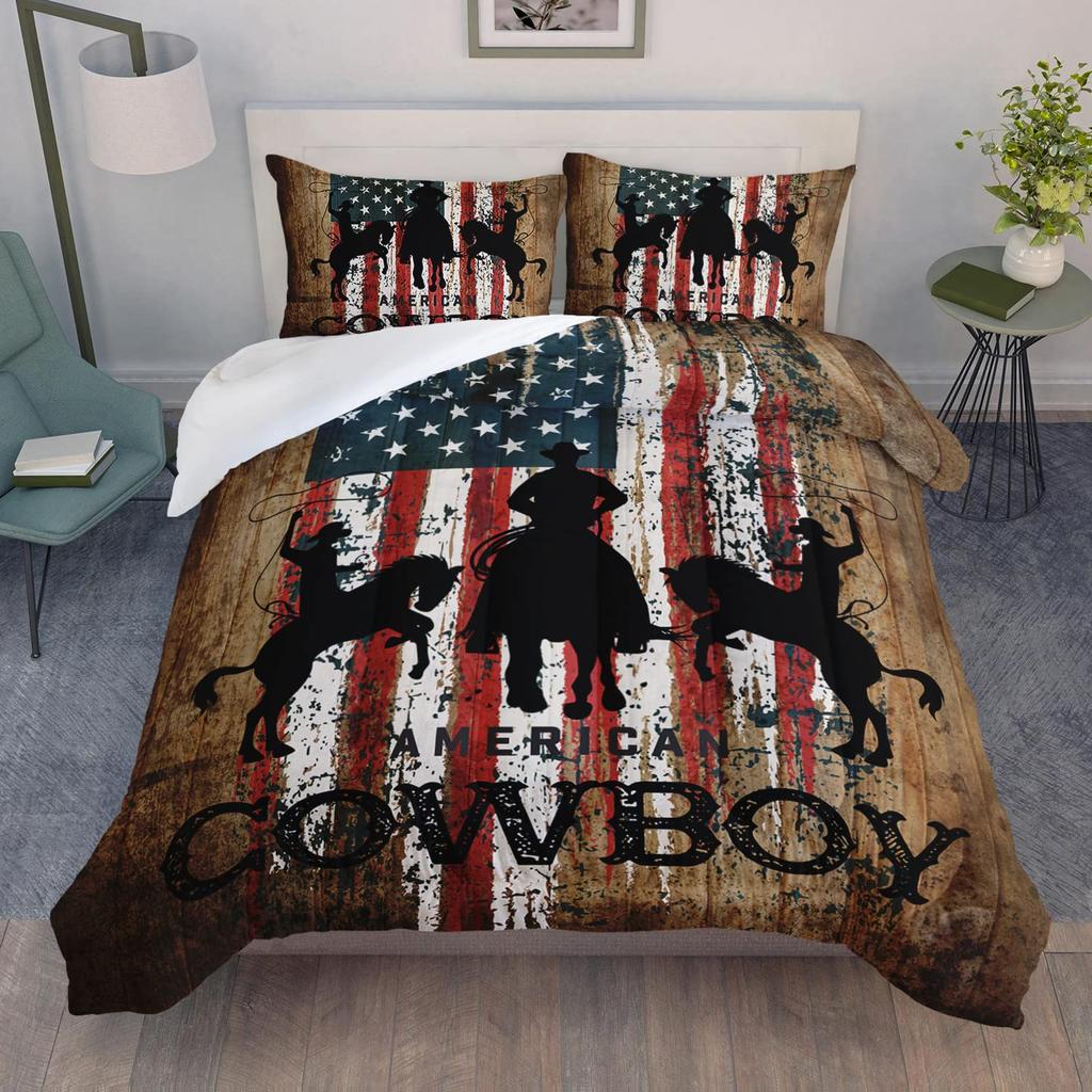 Wild Deer Comforter Sets For Kids Teens,American Flag Camo Bedding Sets Full Size Comforter Sets With 1 Comforter 2 Pillowcase