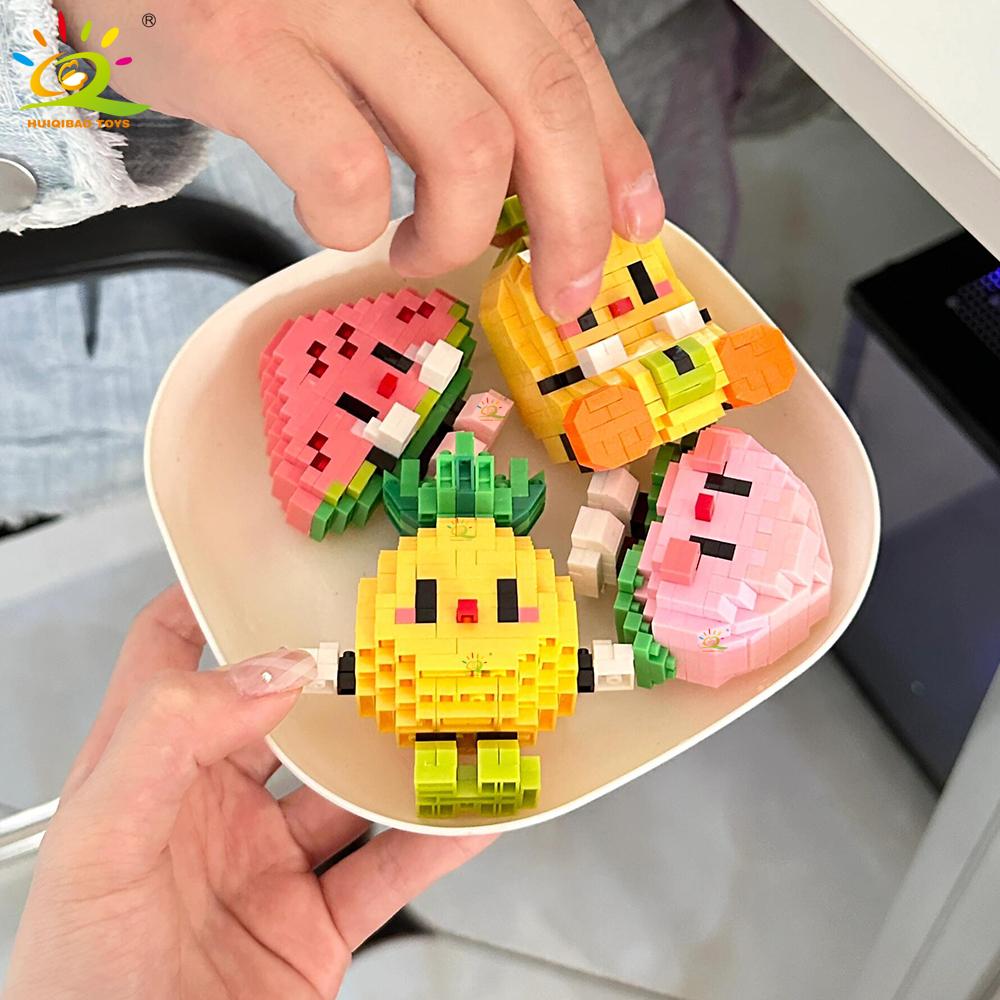 Mini Cute Delicious Fruit Micro Building Blocks 3D Diamond Model Food Bricks DIY City Construction Toys for Children
