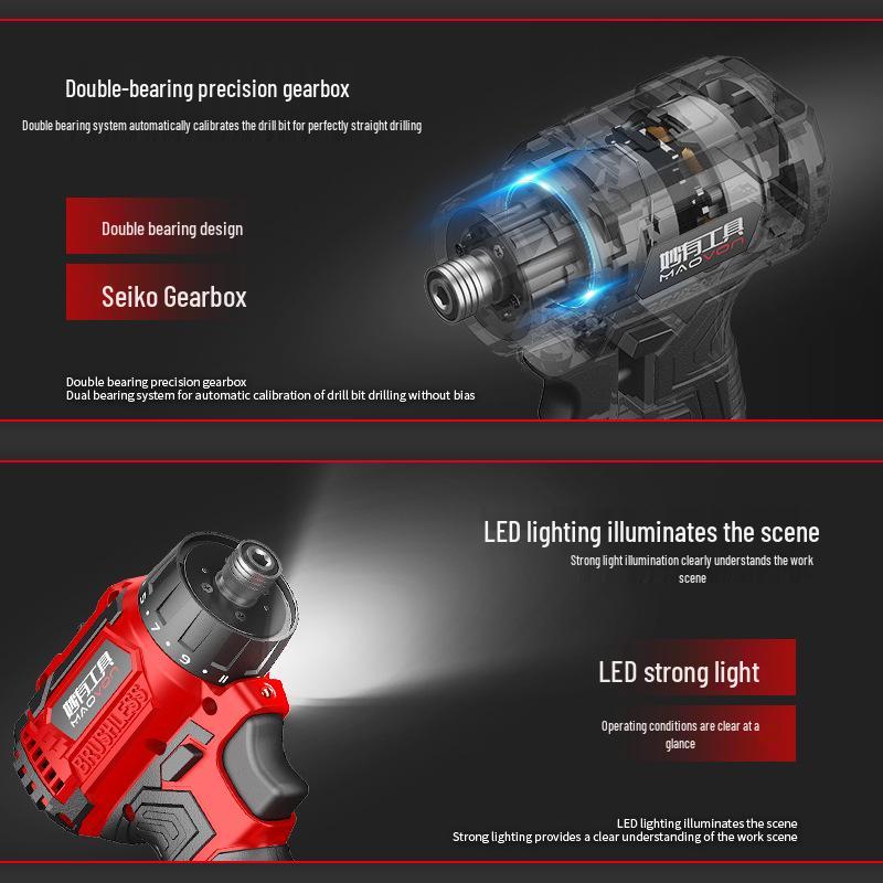 Wonderful Rechargeable Brushless Lithium Electric Impact Screwdriver Drill