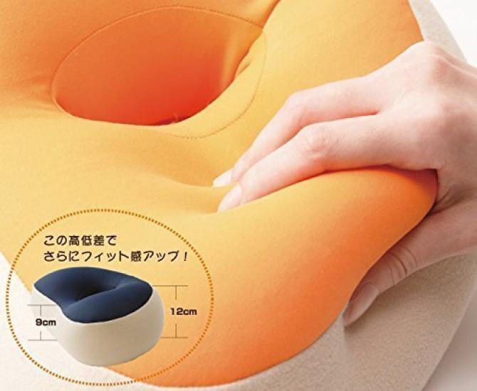 RunwauCharm Nap Pillow, Premium Memory Foam Pillow with Soft Beads and Perforated Holes, for a Gentle Feel and Pressure Distribution (Orange)