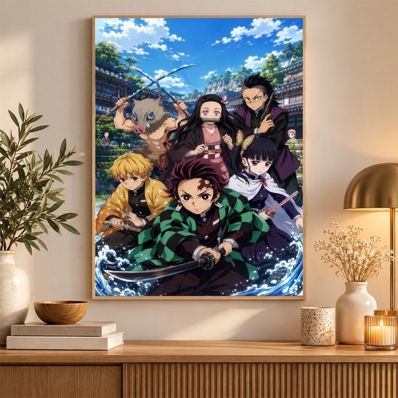 Demon Slayer Diamond Painting Kit 5D Full Drill DIY Diamond Mosaic Wall Art Home Decor
