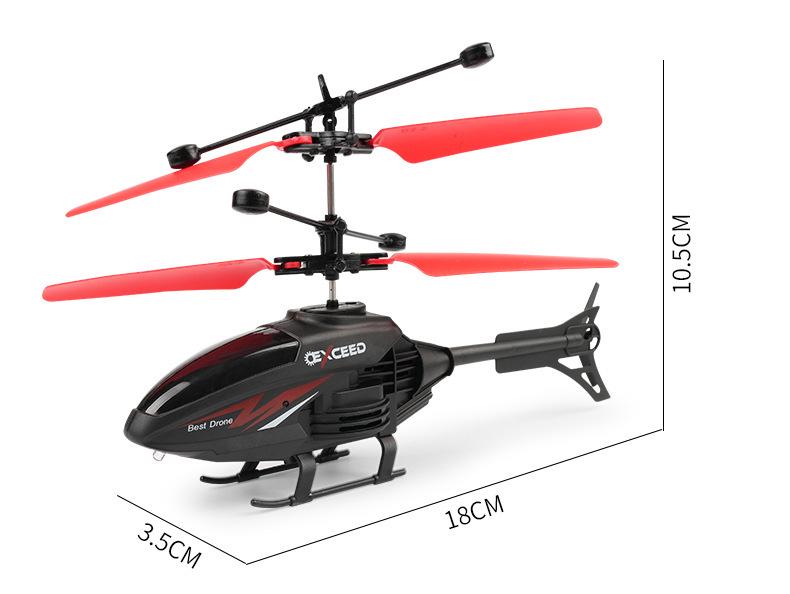 Rechargeable Remote Control Induction Helicopter Toy with Lights - Drop-Resistant Hovering Aircraft