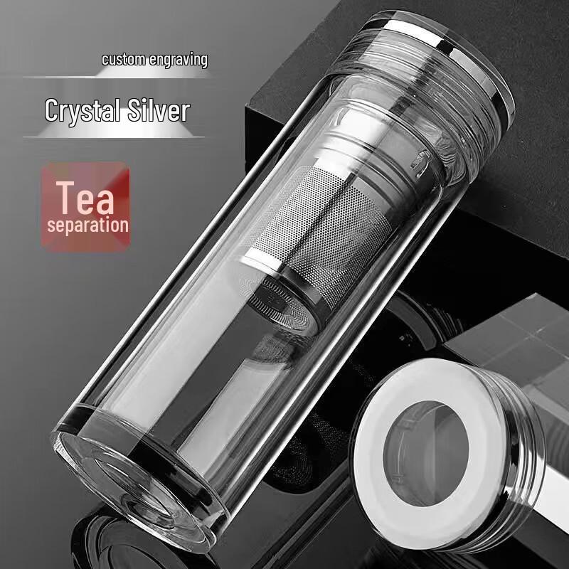 Yi Si Jia Double-Layer Glass Tea Infuser Bottle