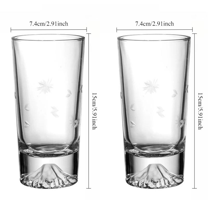 Japonský styl skleněného hrnku na horu Fuji, módní sklenice na skály, žáruvzdorné sklo, hrnek na vodu, šálek kávy, červené víno, whisky