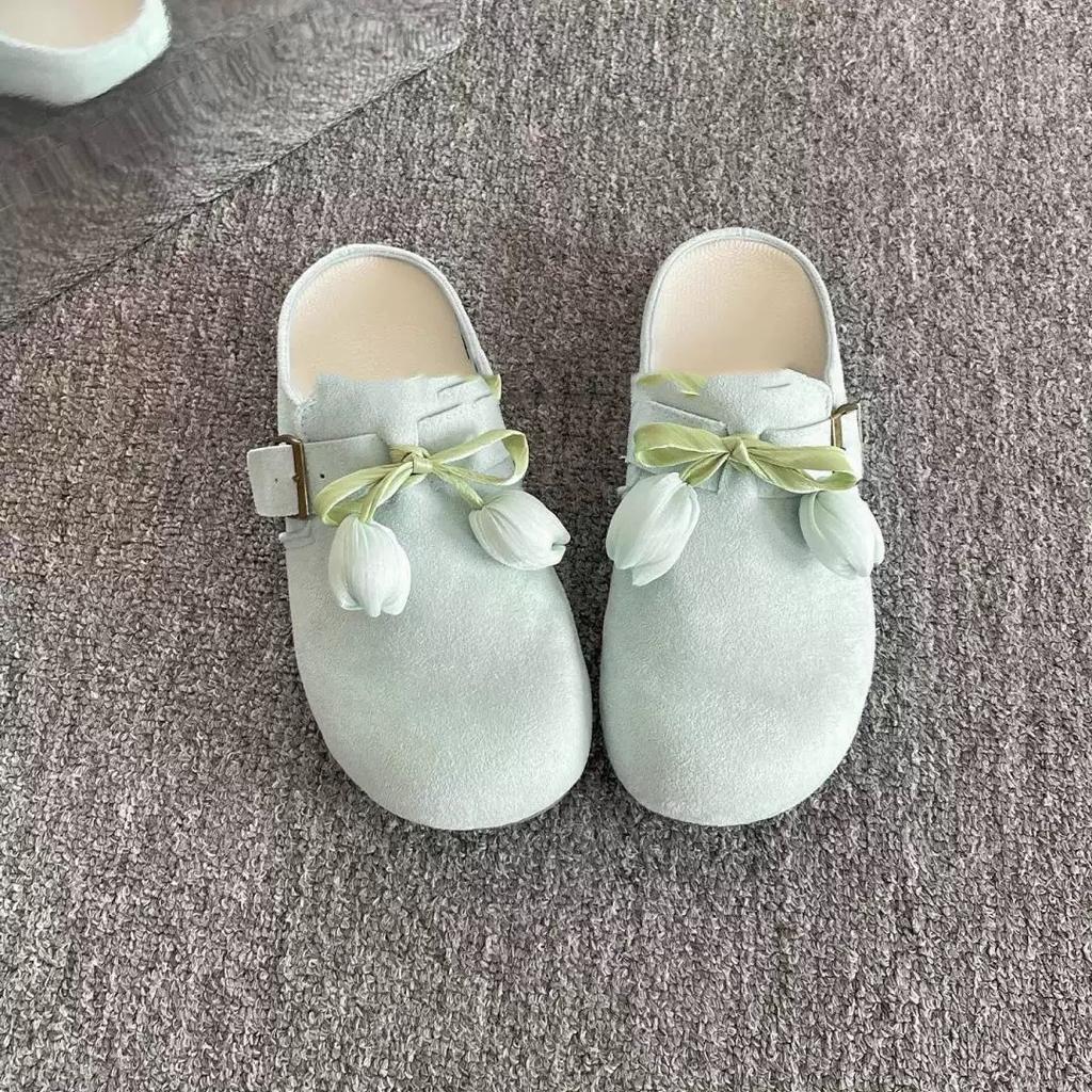 Skirts and slippers are super popular and versatile, and women's shoes with bag heads are worn outside 2025 new autumn lazy people with one foot on