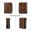 Men Genuine Leather Bifold Short Wallet RFID Blocking Zipper Coin Pocket
