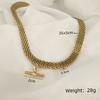 1pcs stylish simple t-shaped pendant titanium steel gold-plated personality light luxury collarbone chain necklace