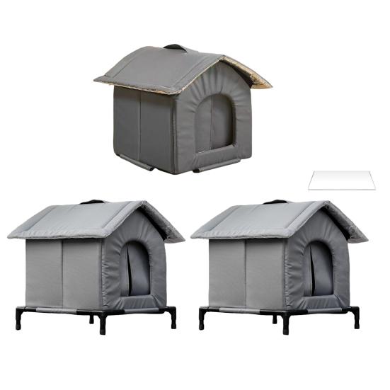Venkovní kočičí bouda Větruodolná Vodotěsná Útulný kočičí úkryt Snadná montáž Teplý izolovaný úkryt